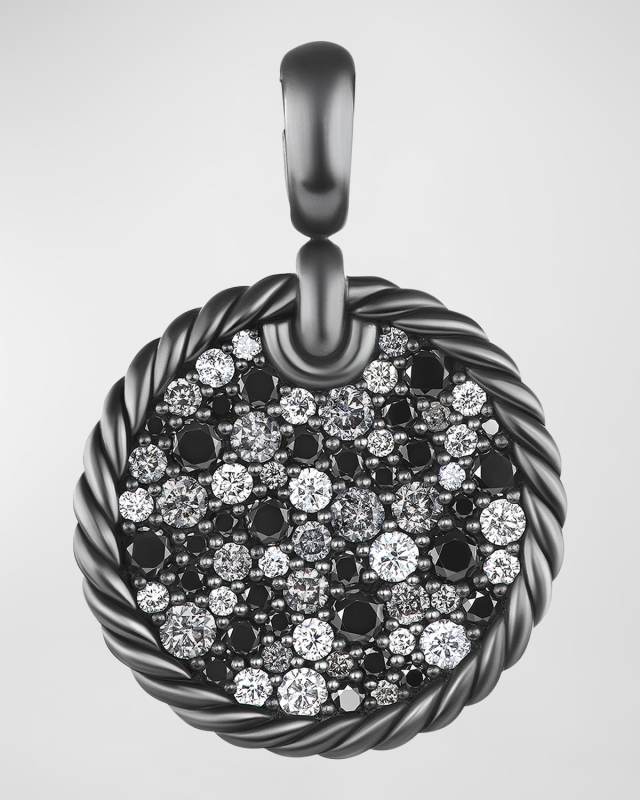 DY Elements Pendant with Diamonds in Blackened Silver, 30.5mm